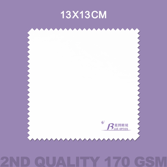 170gsm Embossed & Silk-Screen Printing Microfiber cleaning cloth Second quality soft Free logo printing 13x13cm