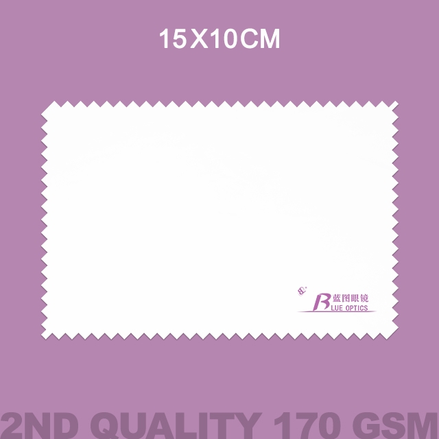 170gsm Embossed & Silk-Screen Printing Microfiber cleaning cloth Second quality soft Free logo printing 15x10cm