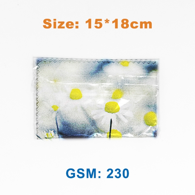 Individual OPP Package Digital Transfer Printing Microfiber cleaning cloth First quality soft 15x18cm